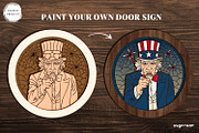 Patriotic Door Sign Bundle, a Decorative Illustration by svgocean (Thumbnail 6 of 16)