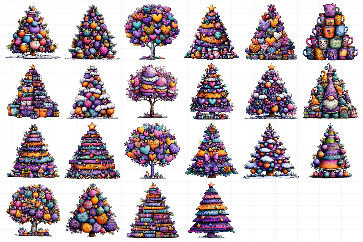 Whimsical Christmas Tree Clipart, an Illustration by Daily.Designs (Photo 5 of 5)