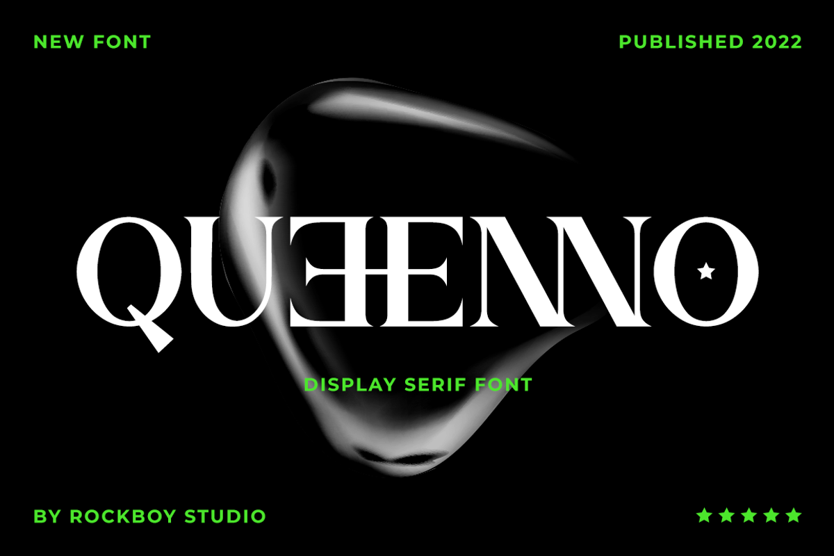 Queenno - Logo Font, a Serif Font by RockboyStd (Photo 1 of 12)
