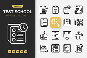 Test School Icons, an Icon by Spacepixel Creative