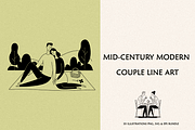 Mid-Century Modern Couple line Art, a Person Illustration by 3d_model_tifotizi (Thumbnail 1 of 7)