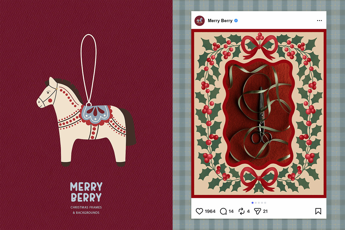 MerryBerry Christmas Frames & Papers, an Object Graphic by alonahaidash (Photo 4 of 15)