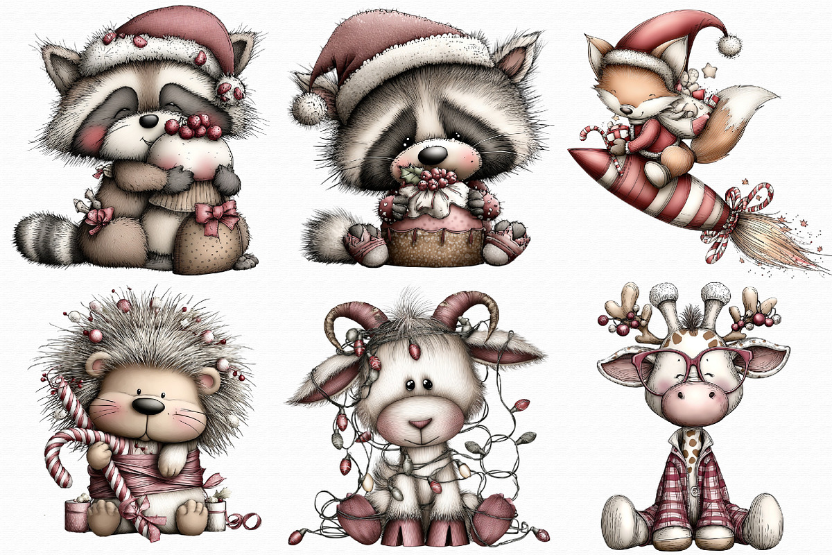 Whimsical Christmas Animal 21 PNG, an Animal Illustration by Libby Wishes (Photo 2 of 7)