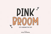 PINK BROOM Font, a Handwritten Font by Nicolo Pumpkins (Thumbnail 1 of 10)
