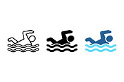Swimming Person Vector Design, a Solid Icon by Artonix (Thumbnail 2 of 2)