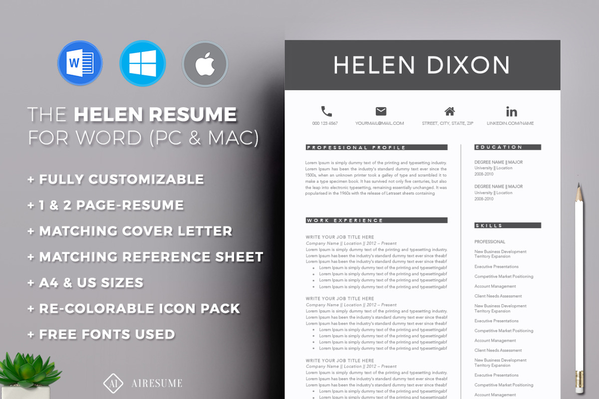 Professional Resume/CV Template, a Resume Template by A1RESUME (Photo 2 of 6)