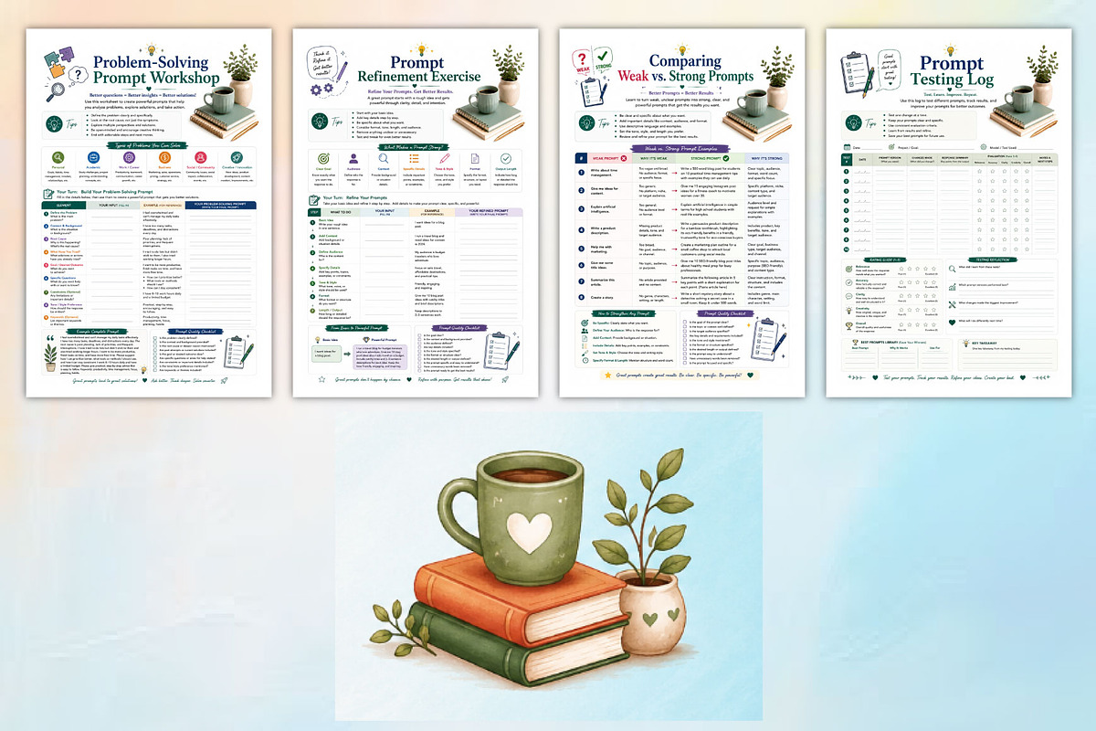 Creative Prompt Writing Workbook, a Stationery Template by Designmela01 (Photo 4 of 4)