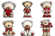 Valentines Teddy Bear Clipart, an Illustration by Craft Nest (Thumbnail 10 of 11)