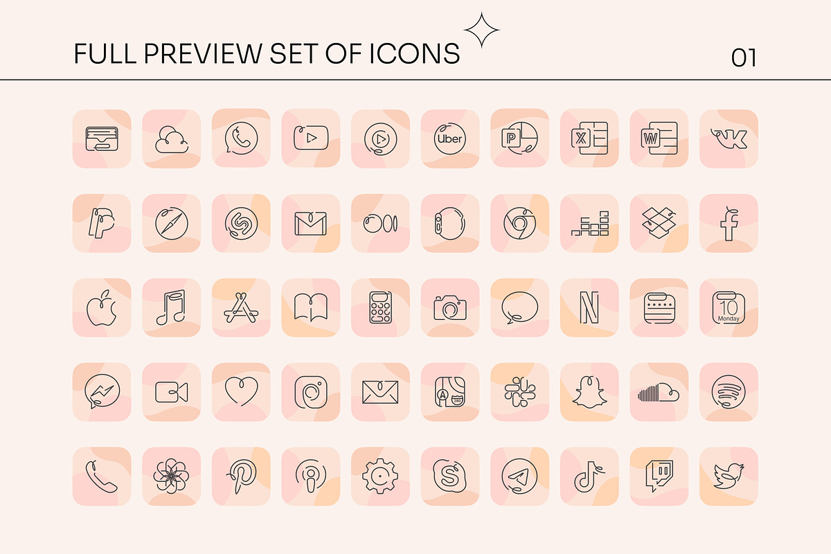Aesthetic IOS 14 icons set, an Icon by Creatoom (Photo 8 of 13)