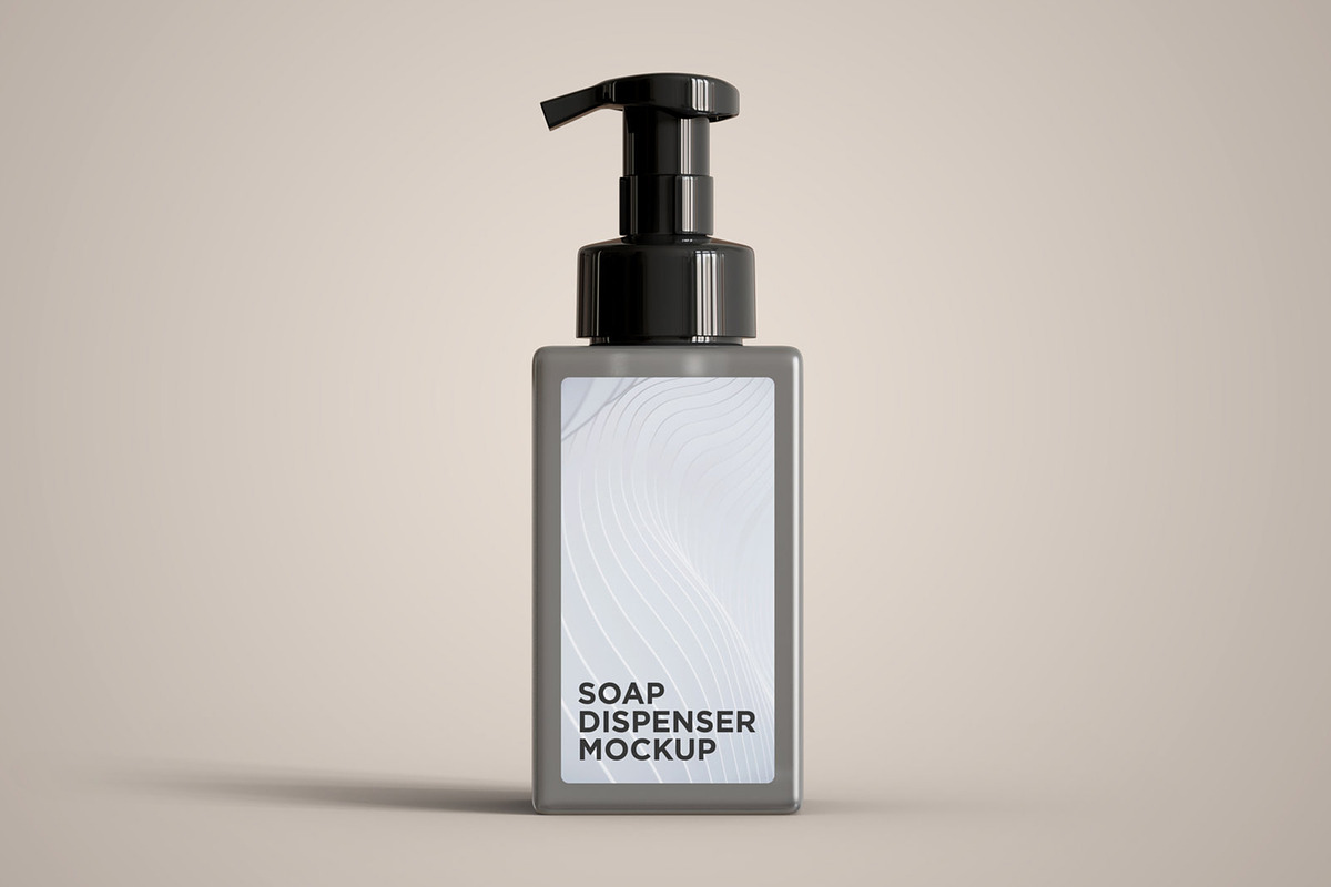 Soap Dispenser Square Bottle Mockup, a Packaging Mockup by Muhazdinata (Photo 7 of 18)