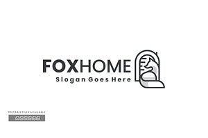 Fox Home Line Art Logo, a Branding & Logo Template by ivan_artnivora