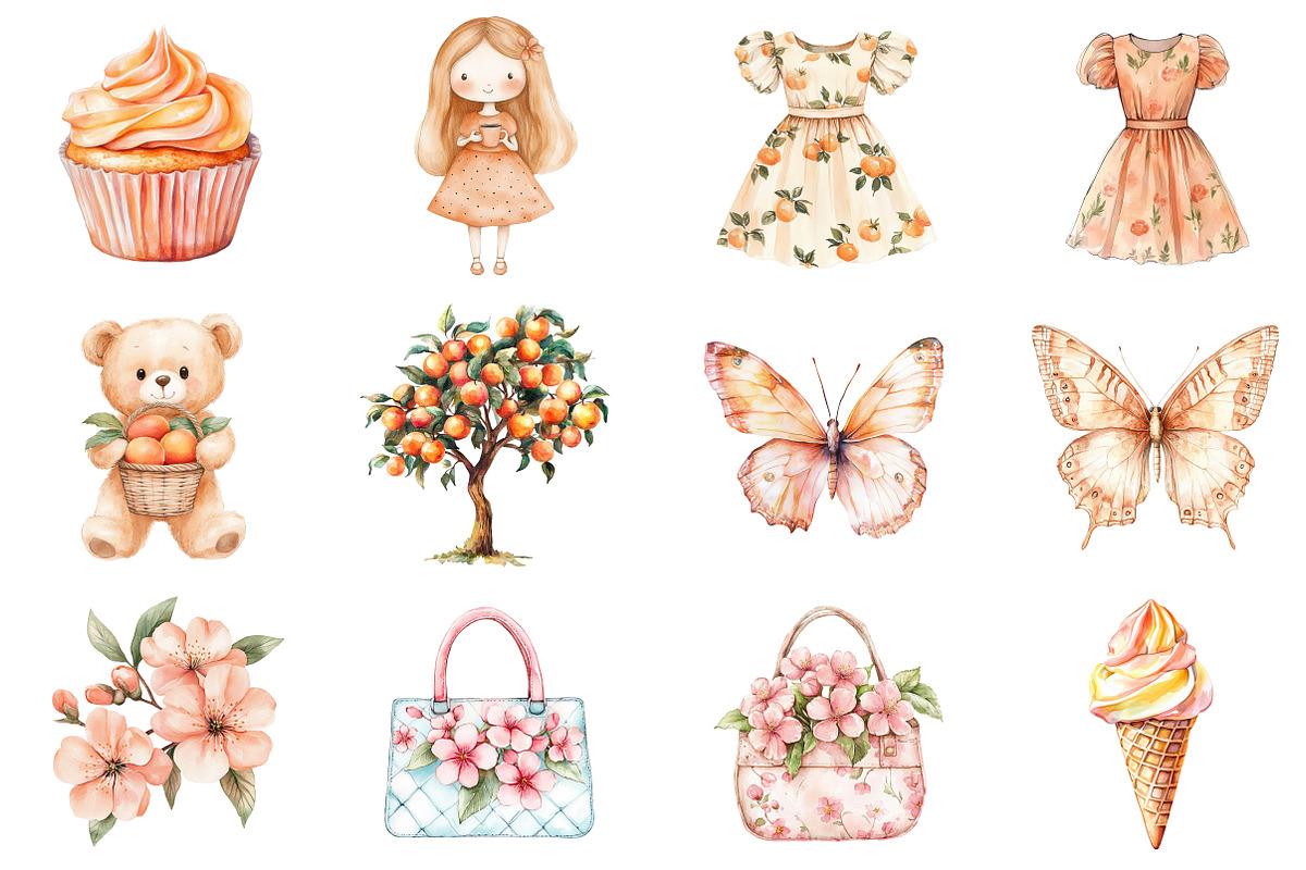 Cute Peaches Garden Fruit Png, an Illustration by CitraGraphics (Photo 5 of 6)