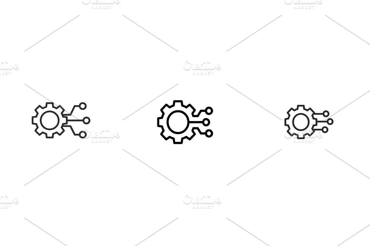 Icons representing technology and, a Technology Illustration by ZinetroN