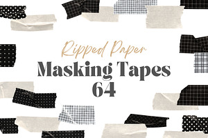 27 Ripped Dots & Checked Washi Tapes, an Abstract Photo by Ksuview
