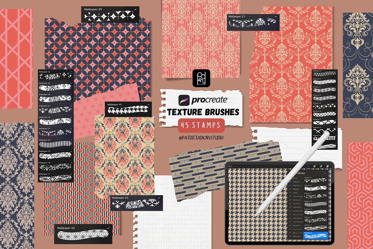 Procreate Wallpaper texture brushes, a Brush Add-On by PDknyStudio (Photo 1 of 8)