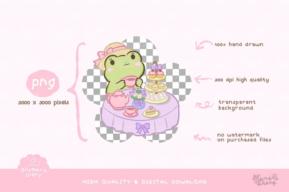 Enchanted Garden Frog Clipart, an Animal Illustration by Blumensdiary (Photo 3 of 6)