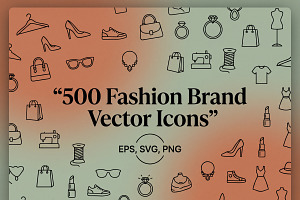 500 Fashion Brand Vector Icons, an Outline Icon by adenpinkstore