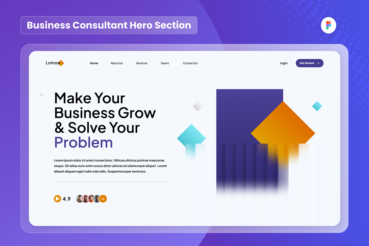 Business Consultant Hero Header, an UI Kit Template by SquidPixey (Photo 1 of 2)