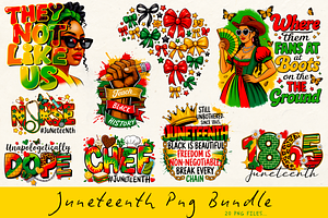 Juneteenth Trendy PNG Bundle, a Graphic by Clipart Bloom