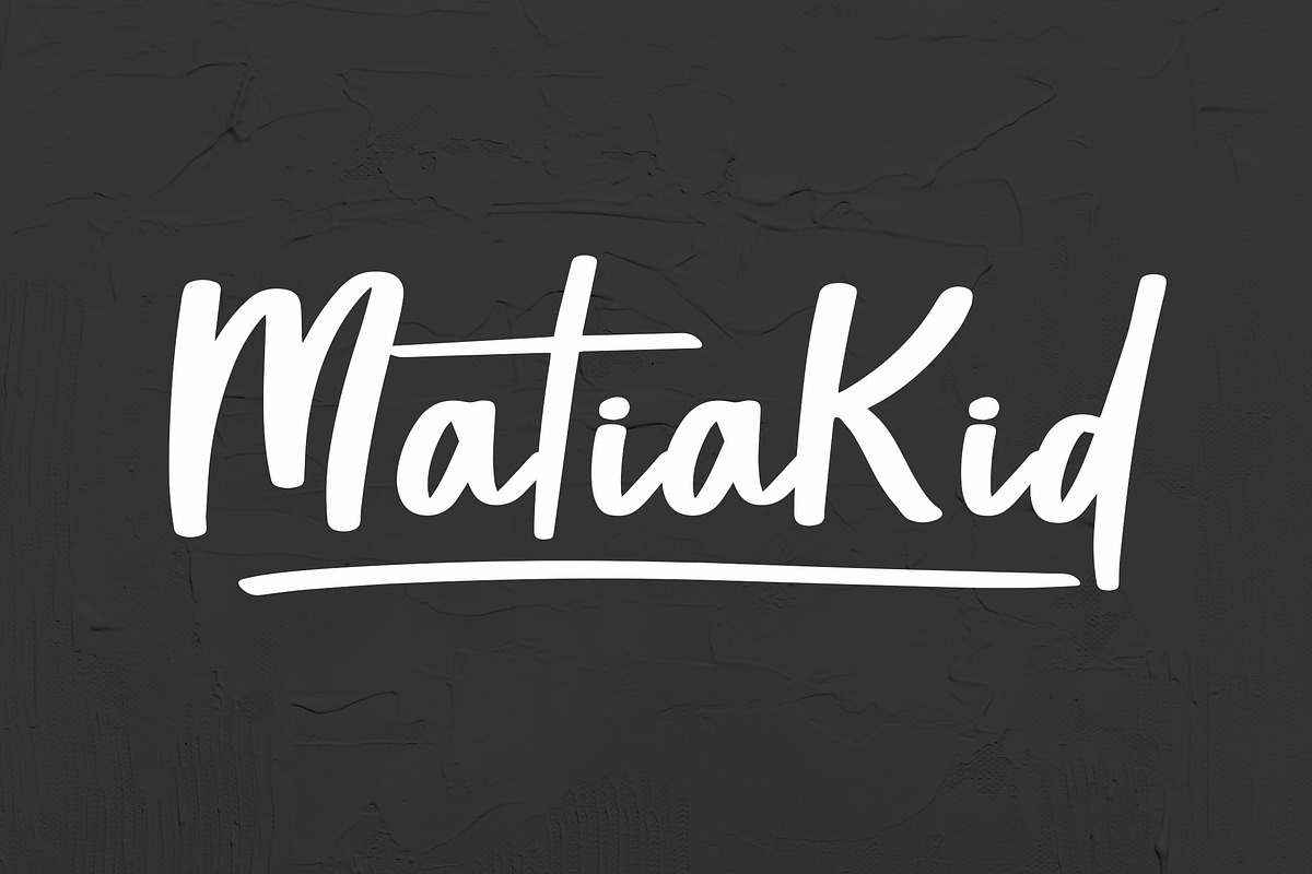 MatiaKid Handwriting Brush Font, a Handwritten Font by NTC Graphic (Photo 1 of 8)