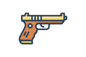 Gun musket color icon, a Duotone Icon by Creative priyanka