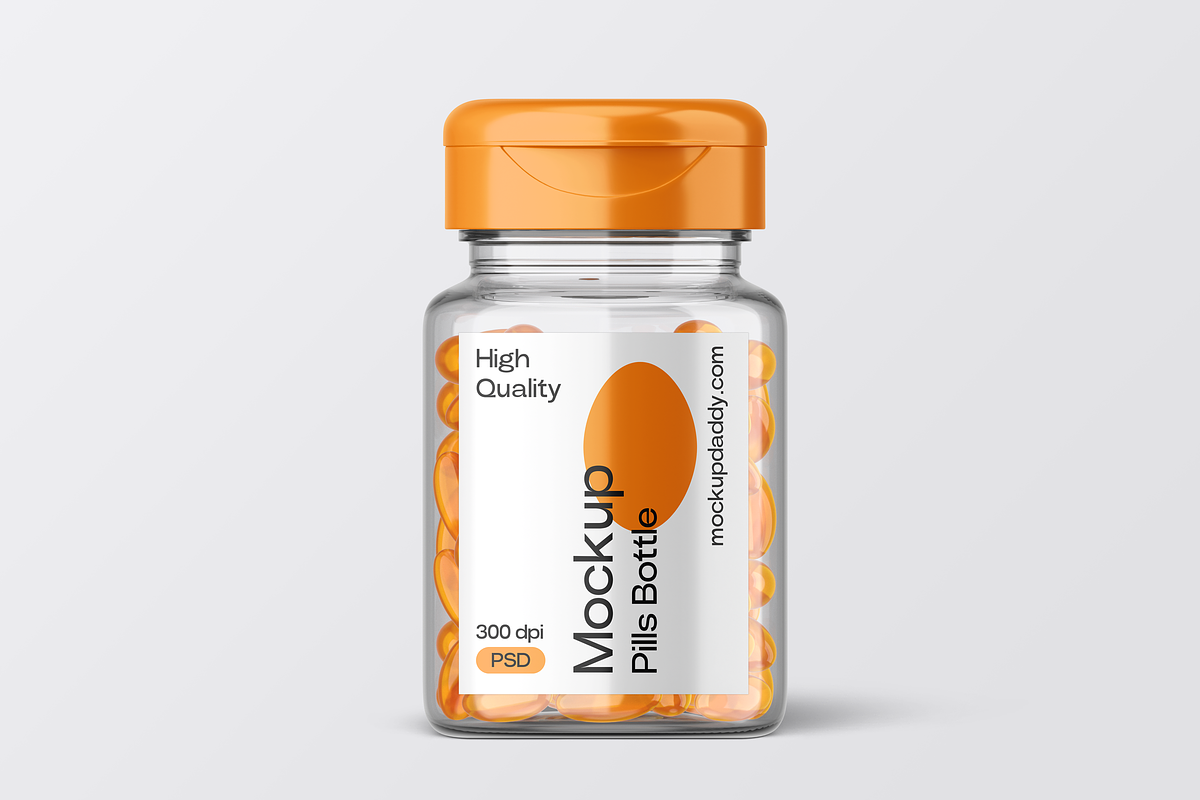 Mini Pill Bottle Mockup with Cap, a Cups & Container Mockup by Mockupdaddy (Photo 13 of 27)