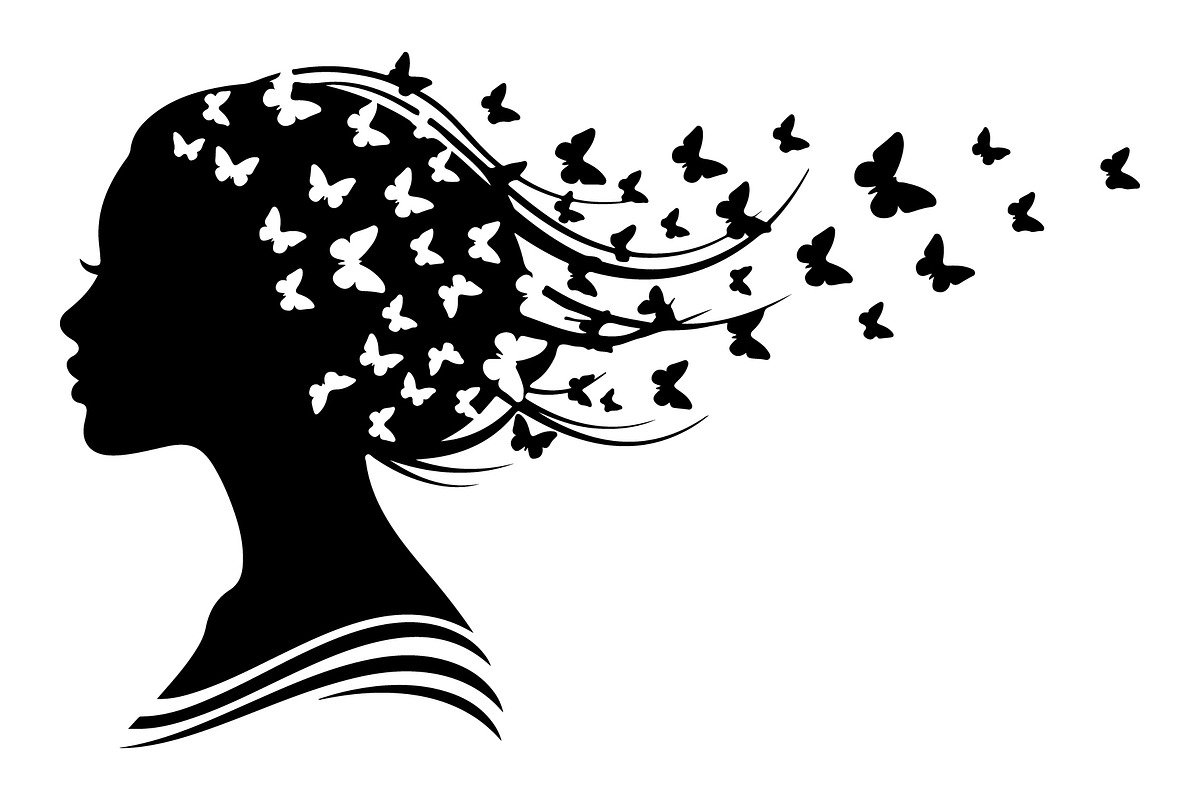 Woman Butterfly Hair Silhouette, an Object 3D Model by yasushie (Photo 21 of 31)