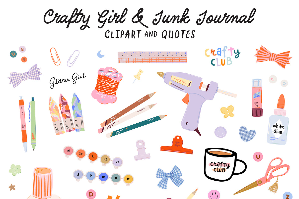 Crafty Girl & Junk Journal Bundle, an Object Graphic by Ruslana Lubenets (Photo 4 of 13)