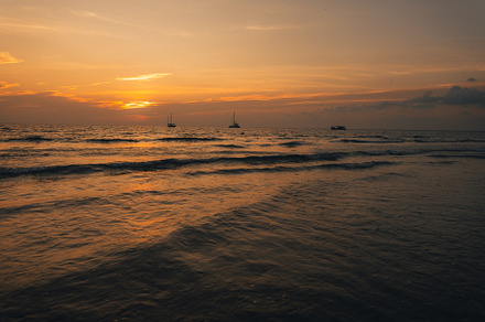 Orange beach at summer dusk on the island, a Nature Photo by Art Rachen