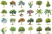 Summer Trees Clipart, an Illustration by Sublimation Artist (Thumbnail 2 of 6)