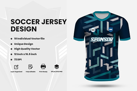 soccer jersey design for sublimation, a Sport Illustration by samsulpassive