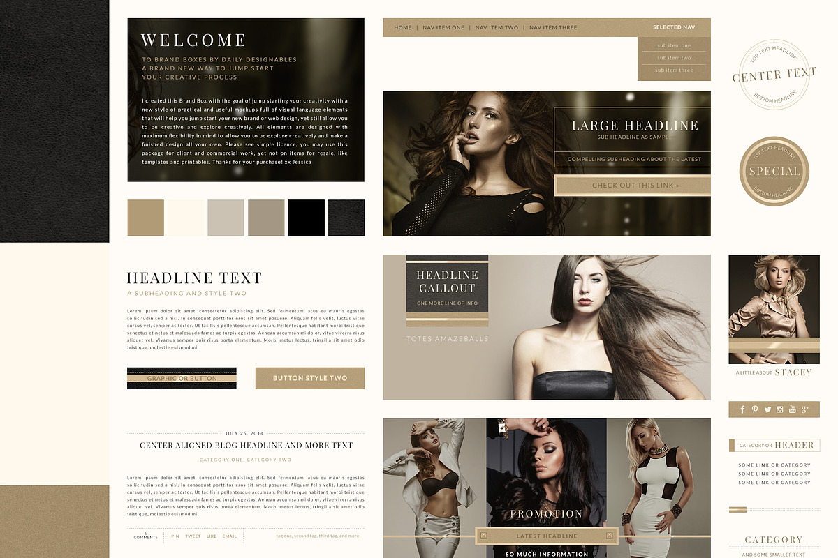StyleBox Blog Graphics/Website Kit 4, a Templates & Theme by Creators Couture (Photo 2 of 4)