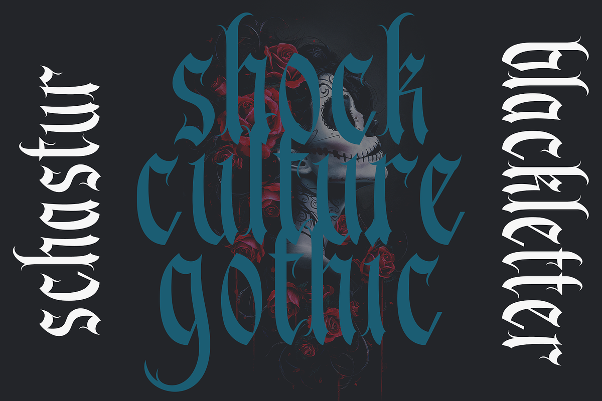 Schastur - Blackletter Typeface, a Blackletter Font by madeDeduk (Photo 8 of 10)