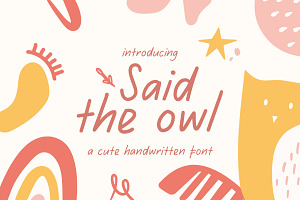 Said The Owl - Cute Handwritten Font