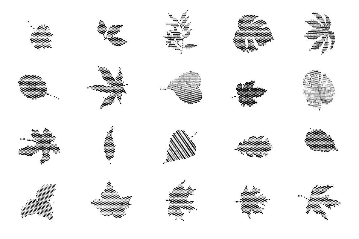 Leaf Tones Vol. 1 | Halftone Leaves, a Pattern Graphic by invisiblelayer (Photo 2 of 5)
