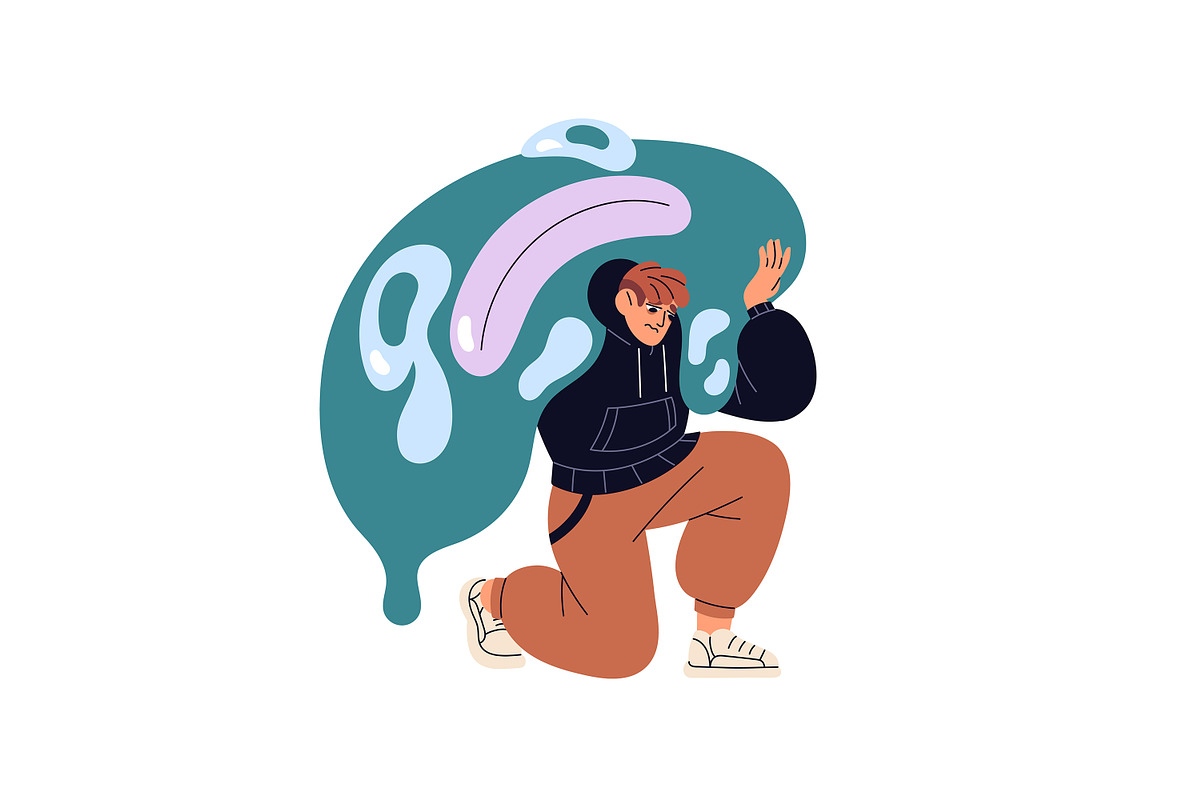 Teenage problems concepts set, a Person Illustration by PaperTrident (Photo 5 of 13)