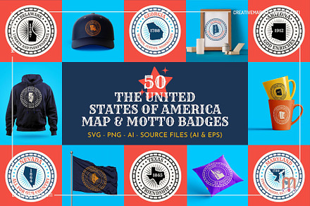 50 The United States of America SVG