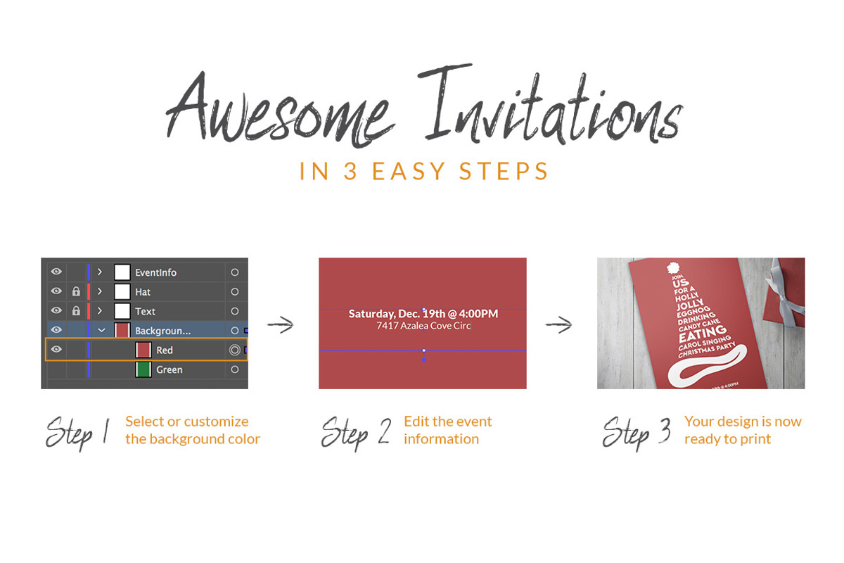 Christmas Invitations, an Invitation Template by Designs by Justin Lynch (Photo 2 of 5)