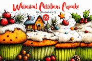 Whimsical Christmas cupcake Clipart, a Seasonal Illustration by Designworld (Thumbnail 1 of 10)