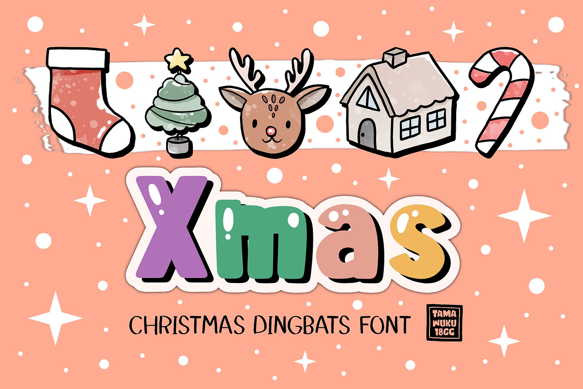 Xmas OTF, a Symbol Font by DREAMs Soul G. (Photo 1 of 2)
