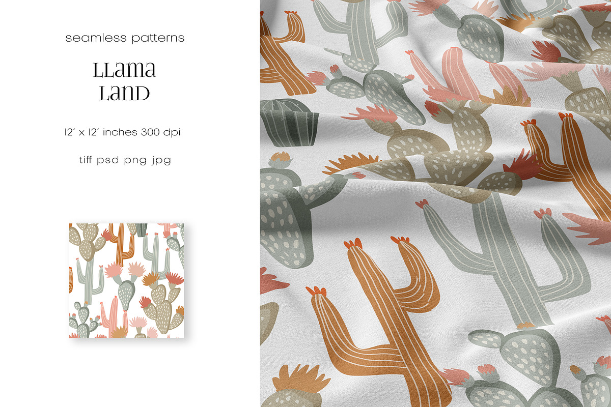 Llama Land Kids Pattern Collection, a Pattern Graphic by PROTEA Watercolor Studio (Photo 6 of 9)