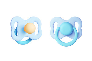 Blue baby pacifier 3d icons, a Food Illustration by Valerie Bodnar