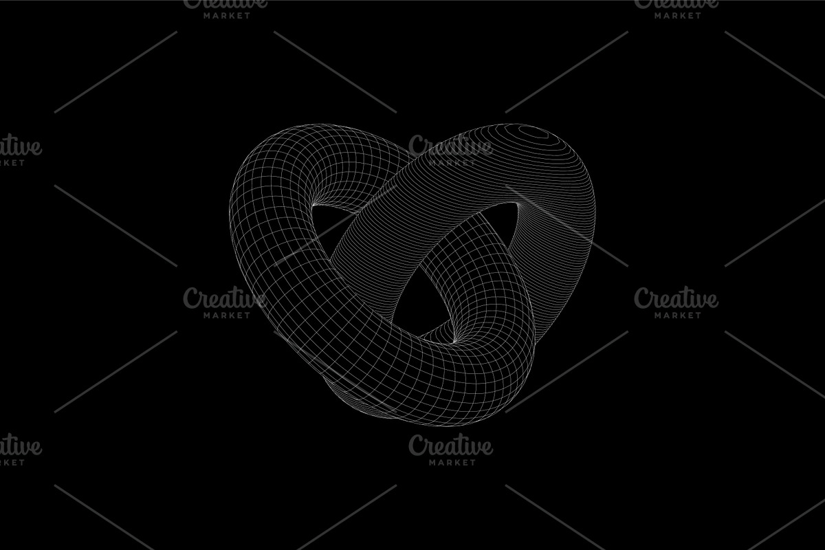 WIREFRAME GEOMETRIC ELEMENTS, an Object Graphic by BonkiStudio (Photo 2 of 11)