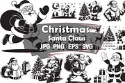 Vintage Santa Clipart Bundle, an Object Illustration by Gaye Art (Thumbnail 1 of 14)