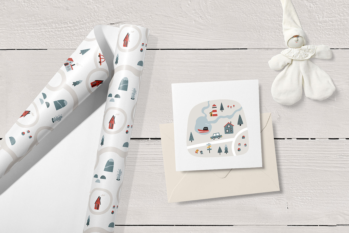 Scandi village. Maps & cards creator, a Graphic by Murvin (Photo 4 of 16)