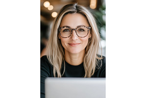 Smiling Woman with Blond Hair and, a Person Photo by Lermont51