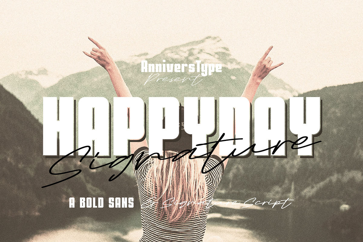 Happyday Script & Sans - Font Duo, a Script Font by Annivers Type (Photo 1 of 11)