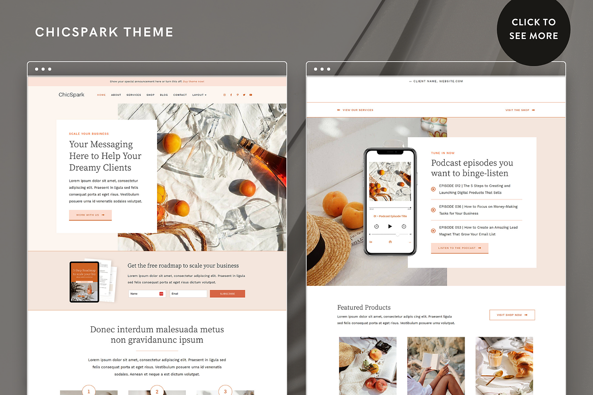 ChicSpark Elementor WordPress Theme, a WordPress Template by Bluchic (Photo 2 of 6)