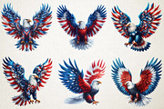 Watercolor USA Patriotic Eagle PNG, a Seasonal Illustration by RobertsArt (Thumbnail 2 of 5)