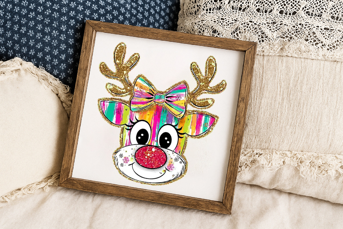 Colorful Coquette Glitter Reindeer P, a Graphic by Libby Wishes (Photo 2 of 6)